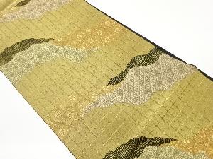 服部織物製　道長取に花唐草・花菱・波模様織出し袋帯